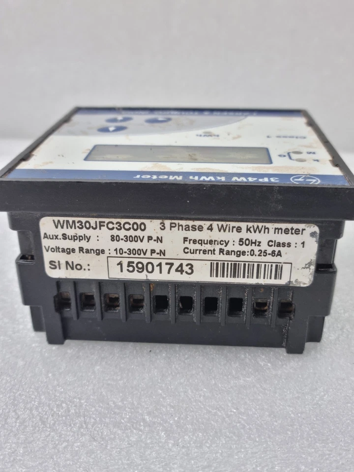 LARSEN & TOUBRO 3P4W kWh METER WM30JFC3C00 80-300V 50Hz 3Phase 4Wire kWh